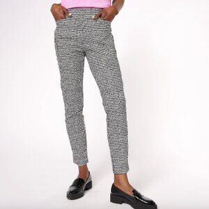 Susan Graver Petite Printed Textured Woven Ankle Pants ,Ivory more options a6105